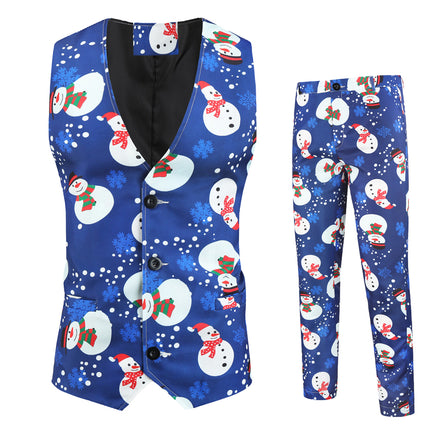 Men's Christmas Snowman Vest Suit #2TZMK23 - Vests | Multicolour / M
