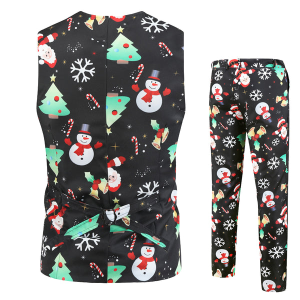Men's Christmas Printed Vest Suit #2TZMK24