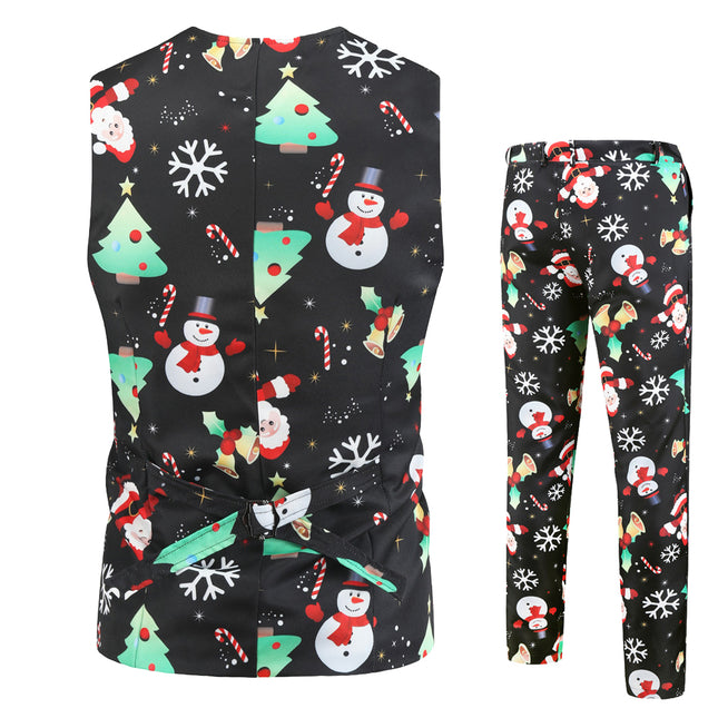 Men's Christmas Printed Vest Suit #2TZMK24 - Vests | Multicolour / M