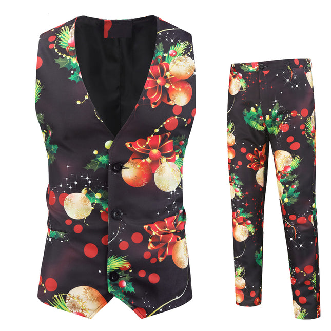 Men's Colorful Christmas Vest Suit #2TZMK28 - Vests | Multicolour / M