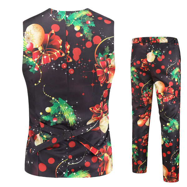 Men's Colorful Christmas Vest Suit #2TZMK28