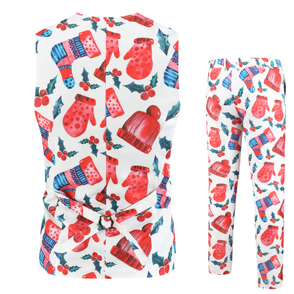 Men's Christmas Printed Vest Suit #2TZMK30 - Vests | Multicolour / M