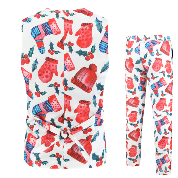 Men's Christmas Printed Vest Suit #2TZMK30