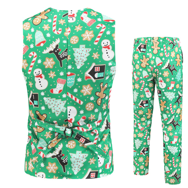 Men's Vibrant Christmas Vest Suit #2TZMK31