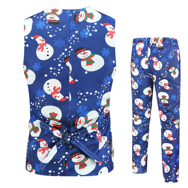 Men's Christmas Snowman Vest Suit #2TZMK23
