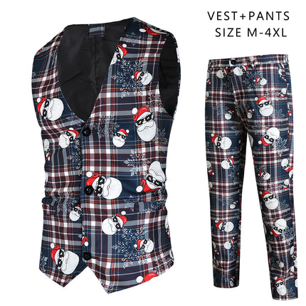 Men's Christmas Plaid Vest Suit #2TZMK34 - Suits | Multicolour / M