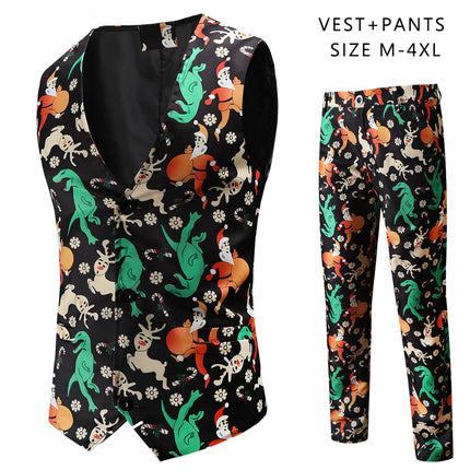 Men's Printed Vest Suit #2TZMK49 - Suits | Multicolour / M