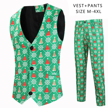 Men's Christmas Vest Suit #2TZMK623 - Suits | Multicolour / M