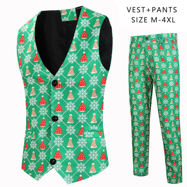 Men's Christmas Vest Suit #2TZMK623 - Suits | Multicolour / M