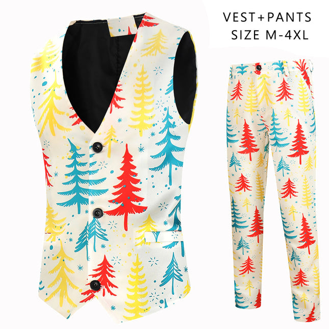 Men's Christmas Tree Vest Suit #2TZMK624 - Suits | Multicolour / M