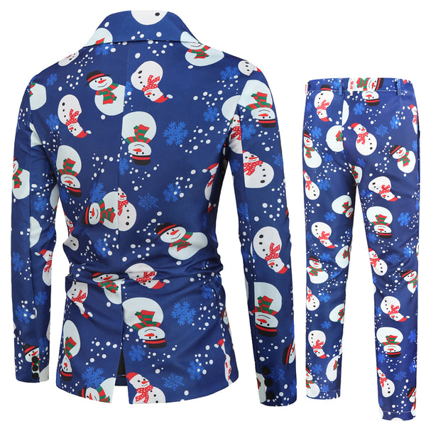 Men's Christmas Print Suit #2TZ23