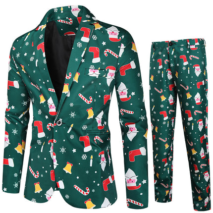 Men's Christmas Print Suit #2TZ38 - Suits | Multicolour / M
