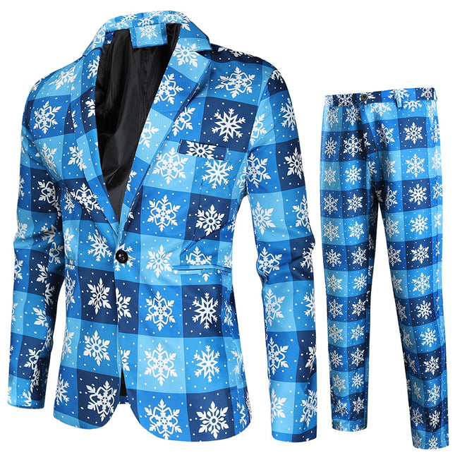Men's Snowflake Plaid Suit #2TZ42 - Suits | Multicolour / M