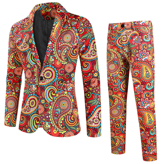 Colorful Paisley Suit for Men - Stylish & Elegant - Suits | Multicolour / M