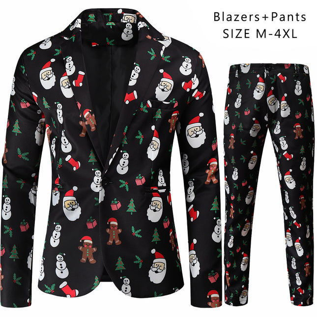 Men's Christmas Printed Suit #2TZ46 - Suits | Multicolour / M