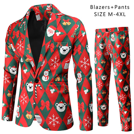 Men's Christmas Printed Suit #2TZ47 - Suits | Multicolour / M