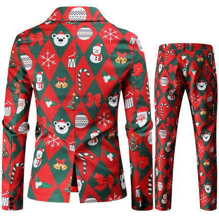 Men's Christmas Printed Suit #2TZ47 - Suits | Multicolour / M
