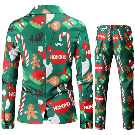 Men's Colorful Christmas Print Suit #2TZ50 - Suits | Multicolour / M