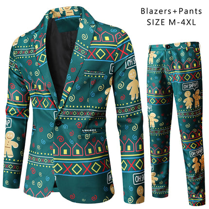 Men's Vintage Print Suit #2TZ52 - Suits | Multicolour / M