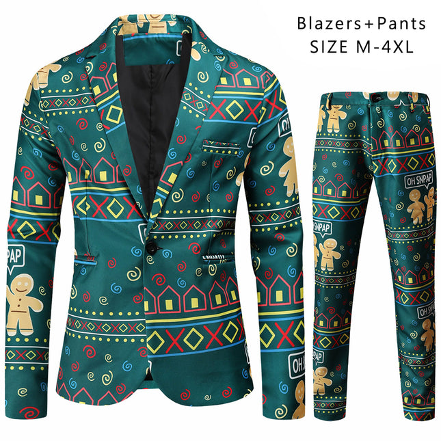 Men's Vintage Print Suit #2TZ52 - Suits | Multicolour / M