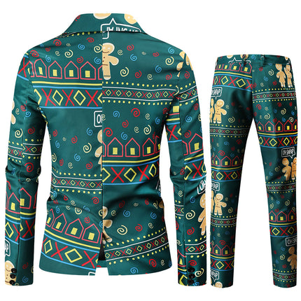 Men's Vintage Print Suit #2TZ52 - Suits | Multicolour / M