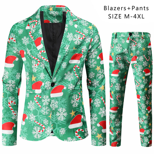 Men's Christmas Printed Suit #2TZ53 - Suits | Multicolour / M