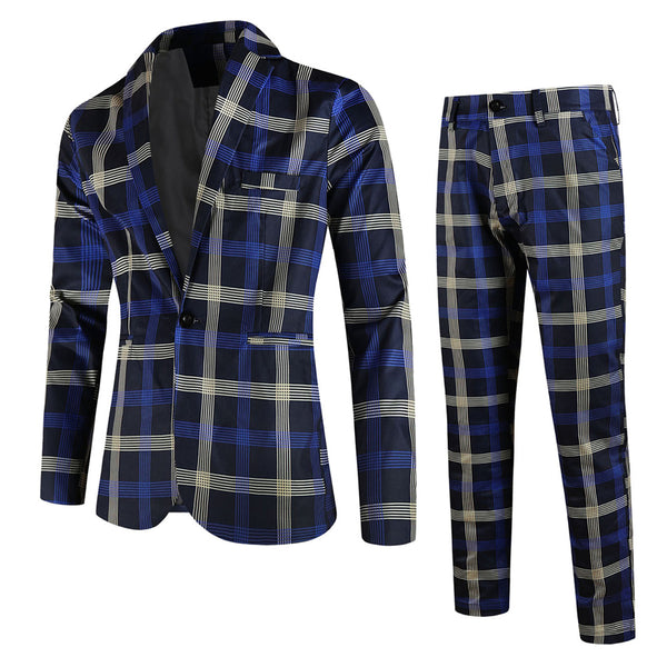 Men's Classic Plaid Suit #2TZ6021