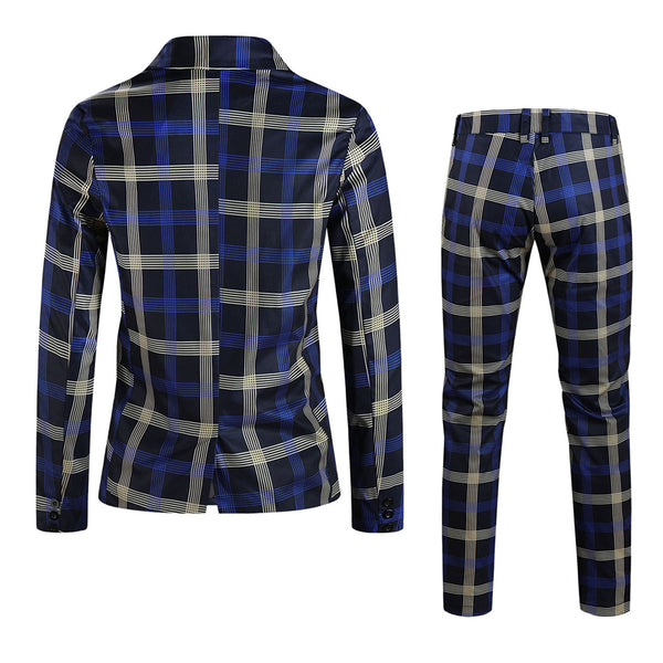 Men's Classic Plaid Suit #2TZ6021