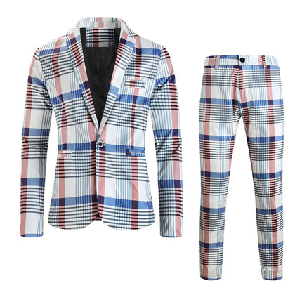 Men's Plaid Check Suit #2TZ6023 - Suits | Multicolour / M