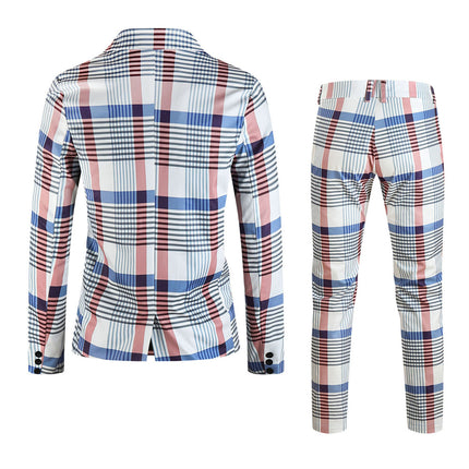 Men's Plaid Check Suit #2TZ6023 - Suits | Multicolour / M