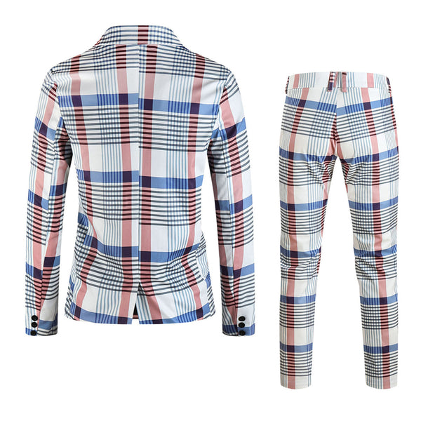 Men's Plaid Check Suit #2TZ6023