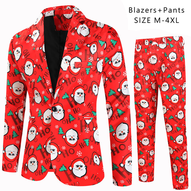 Men's Christmas Printed Suit #2TZ621 - Suits | Multicolour / M