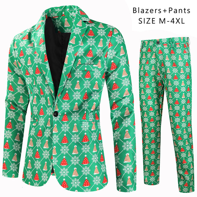 Men's Christmas Printed Suit #2TZ623 - Suits | Multicolour / M