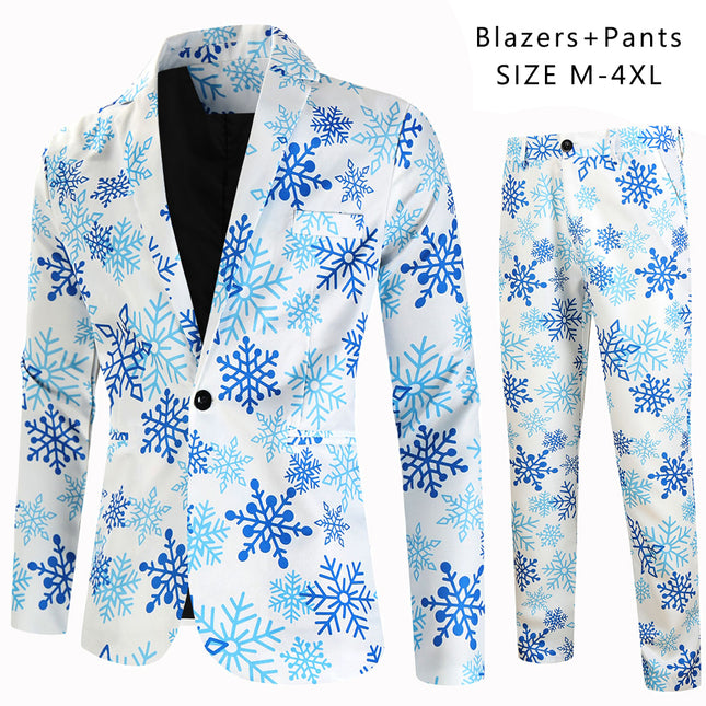 Men's Fresh Snowflake Suit #2TZ626 - Suits | Blue / M