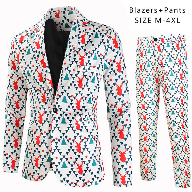 Men's Geometric Print Suit #2TZ627 - Suits | Multicolour / M