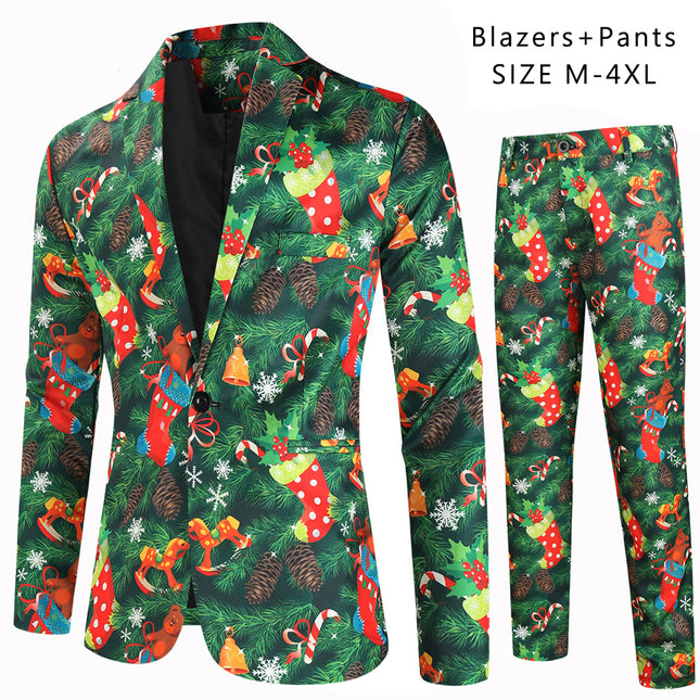 Men's Christmas Printed Suit #2TZ629 - Suits | Multicolour / M