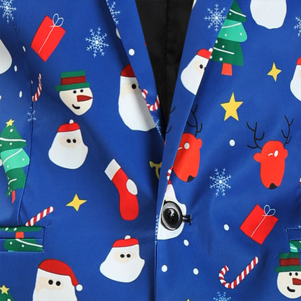 Men's Christmas Printed Suit #2TZ639 - Suits | Blue / M