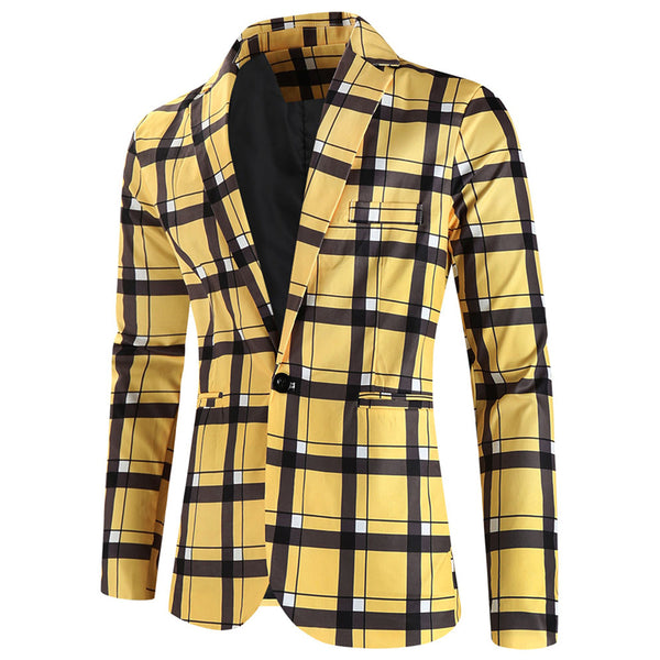 Men's Classic Plaid Blazer #X6020