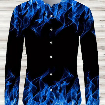 Men's Fashion Flame Shirt #25624007 - | Red / S