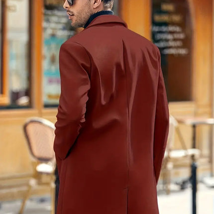 Men's Elegant Overcoat #25061025 - | Black / S