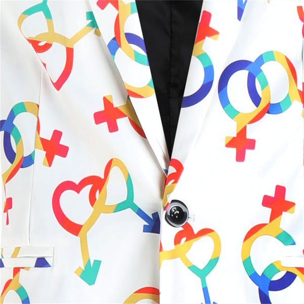 Men's Colorful Printed Blazer #X1903