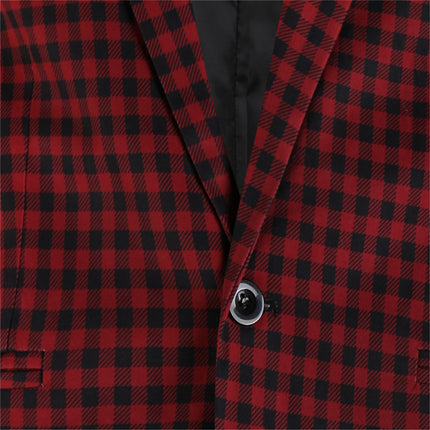 Men’s Plaid Suit #2TZ6032 - Suits | Royal Blue / M