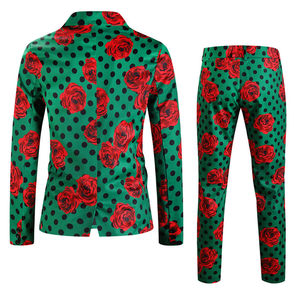 Men's Rose Dot Print Suit #2TZ163