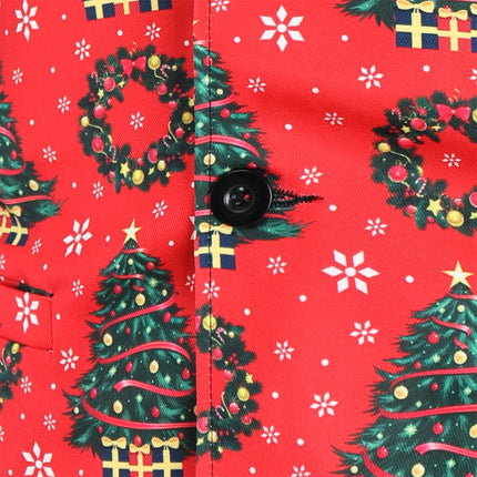 Men's Christmas Print Vest #MJ35 - Suits | Red / M