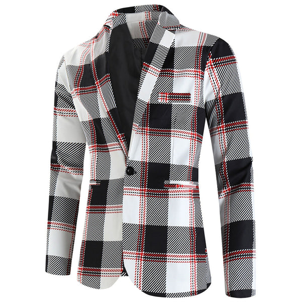 Men's Classic Plaid Blazer #X6111