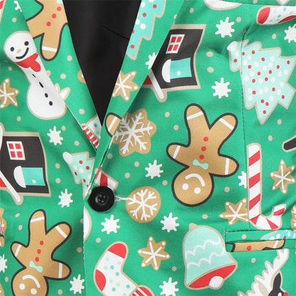 Men's Vibrant Christmas Vest Suit #2TZMK31 - Vests | Green / M