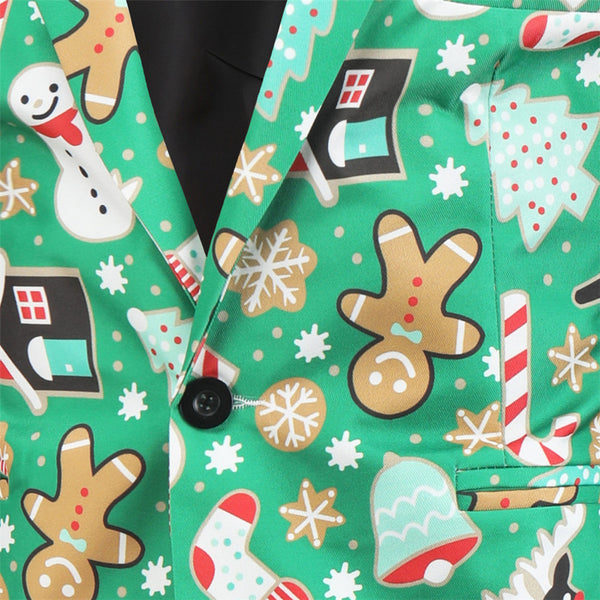 Men's Vibrant Christmas Vest Suit #2TZMK31