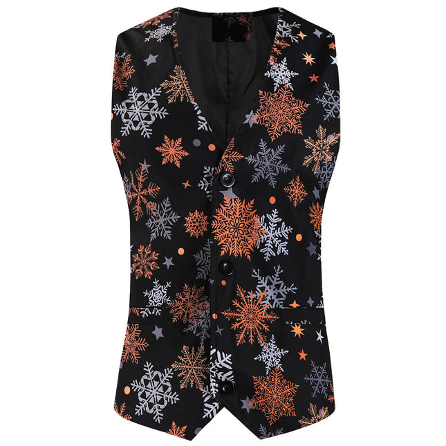Men's Snowflake Print Vest Suit #2TZMK659 - Suits | Multicolour / M