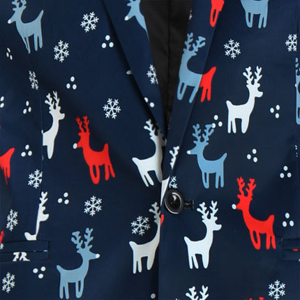 Men's Christmas Elk Print Suit #2TZ633 - Suits | Multicolour / M