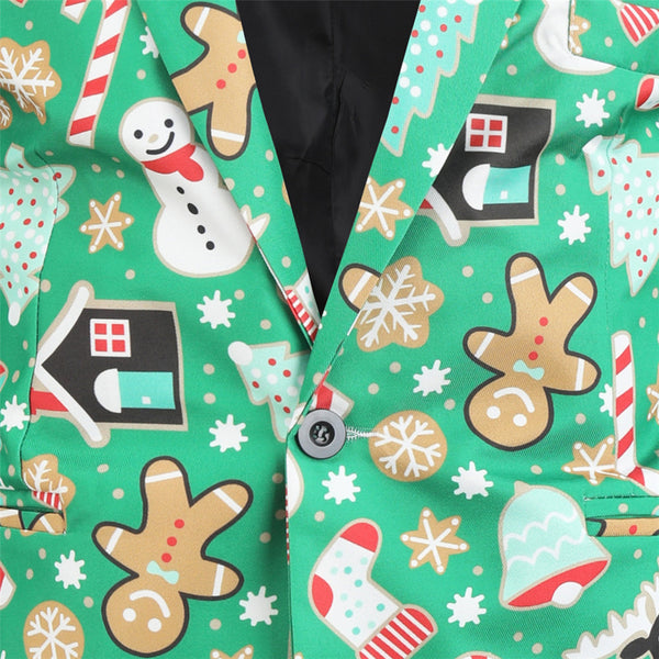 Men's Christmas Print Blazer #X31